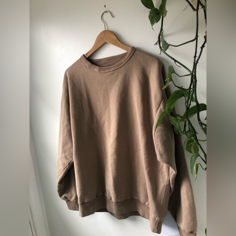 Men's Crewneck Sweatshirt in Taupe - Picture 5 of 5